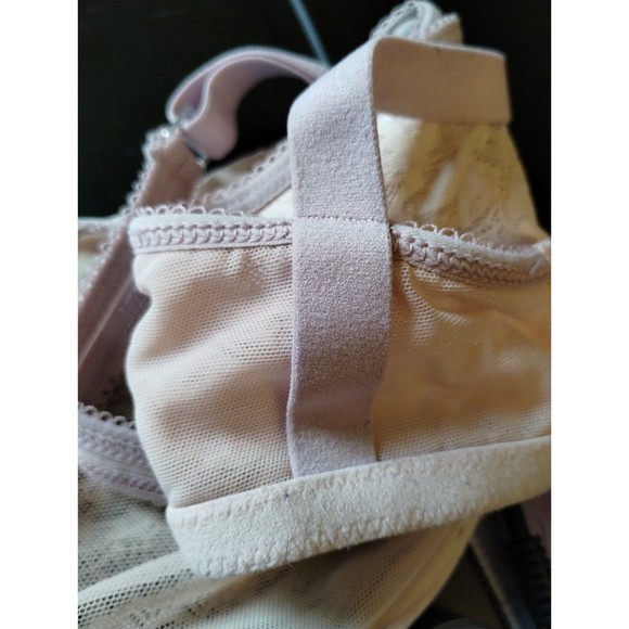 Adore Me Bra 42DD Lace Netting Underwire Lightweight Feminine Sheer Blush Pink - Picture 6 of 8